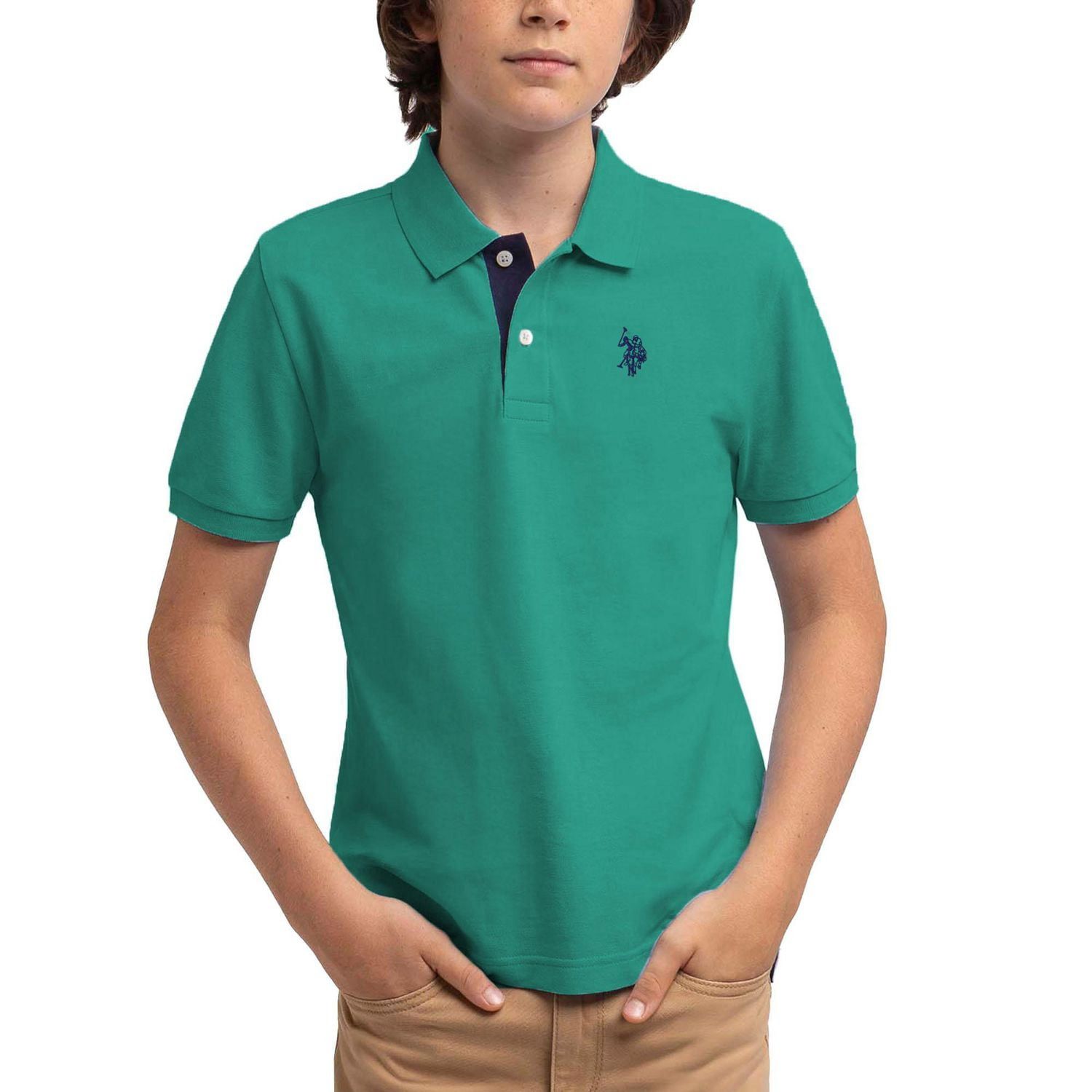 تی شرت یقه دار پسرانه 30847 سایز 4 تا 18 سال کد 2 مارک US POLO ASSN