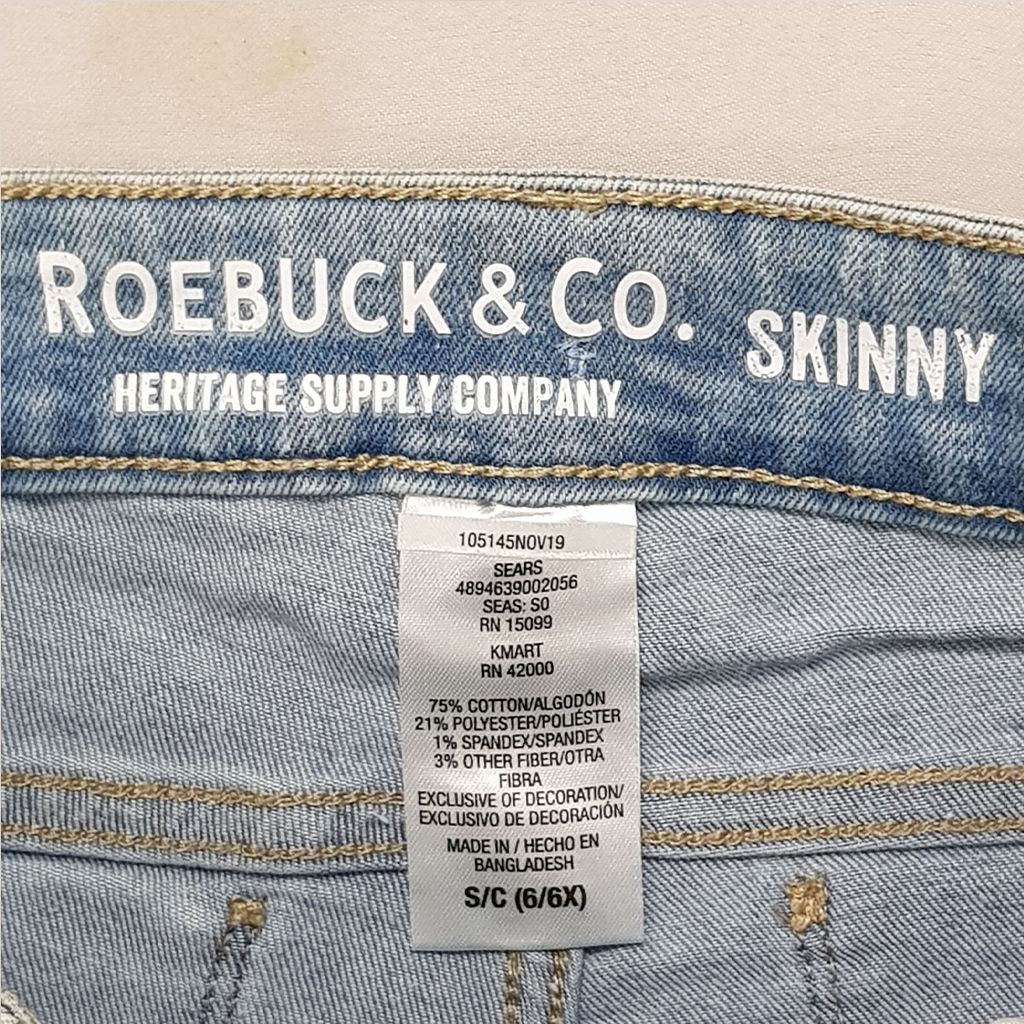 شلوار جینز دخترانه 31132 سایز 6 تا 20 سال مارک Roebuck&Co   *