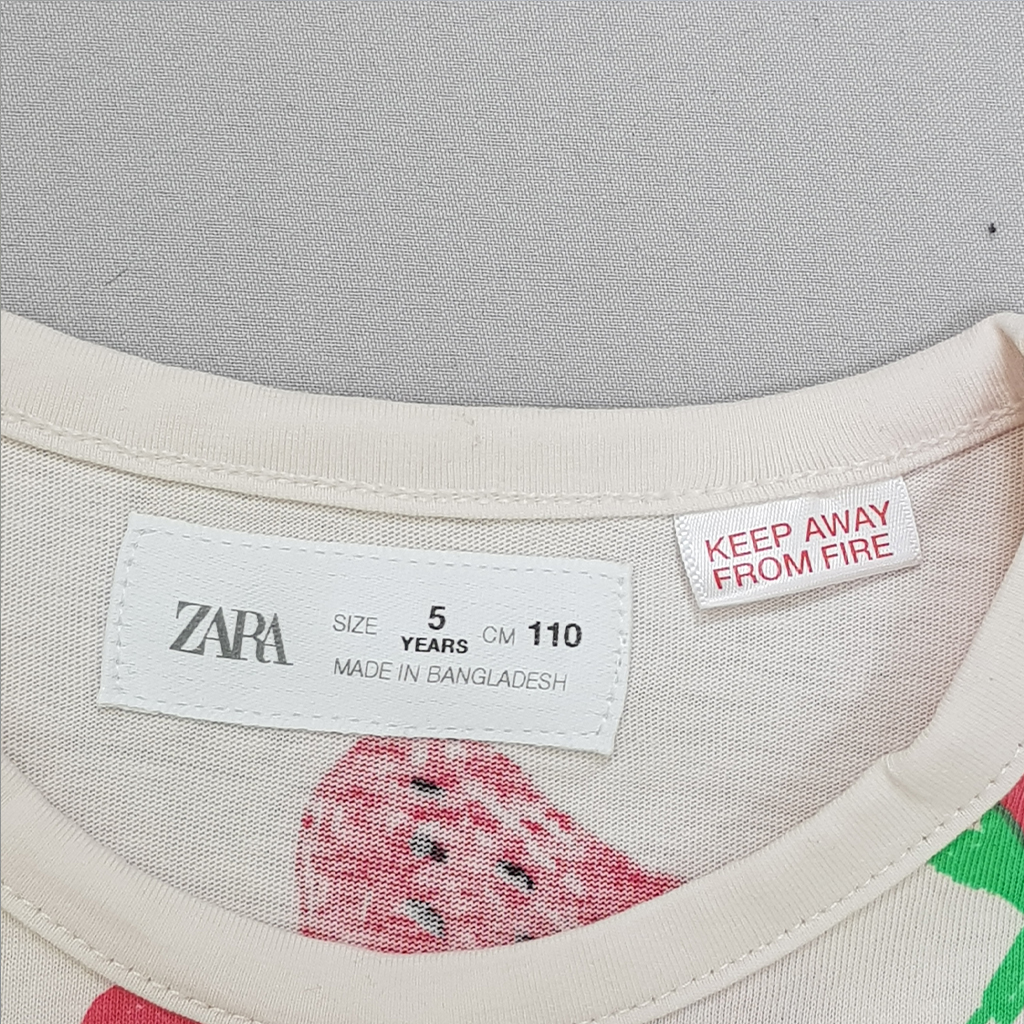 تی شرت دخترانه 31363 سایز 1 تا 6 سال مارک ZARA