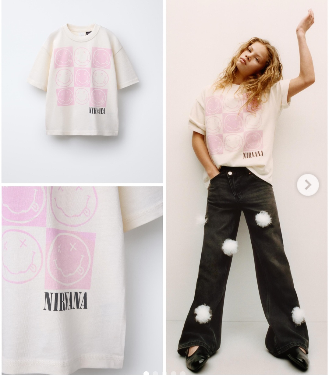 تی شرت دخترانه 31360 سایز 6 تا 14 سال مارک ZARA   *