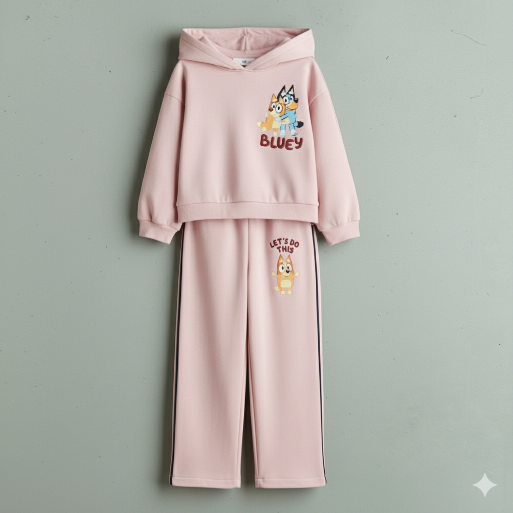 ست هودی و شلوار دخترانه 29603 سایز 2 تا 10 سال کد 1 مارک H&M   *