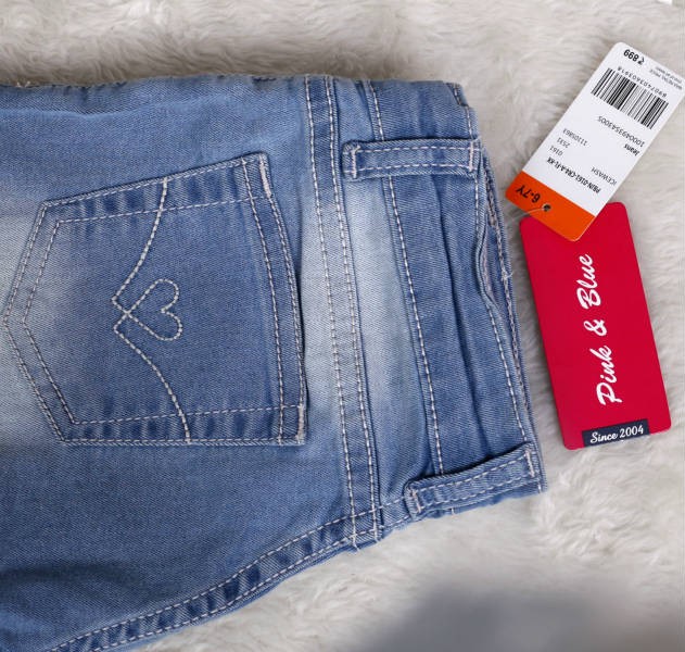 شلوار جینز دخترانه 16114 سایز 6 تا 14 سال مارک PINK&BEUE