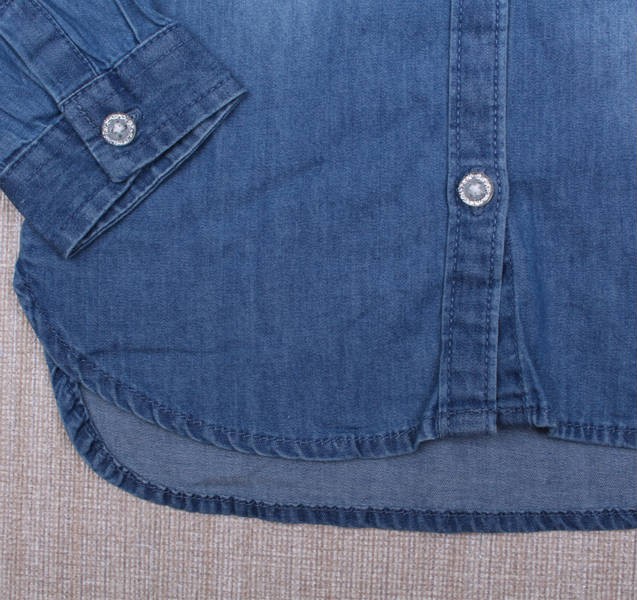 پیراهن جینز کاغذی دخترانه 110603 سایز 4 تا 14 سال 