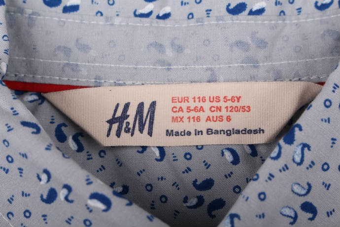 پیراهن پسرانه 16022 سایز 2 تا 10 سال مارک H&M