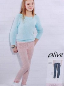 شلوار جینز دخترانه 13870 سایز 6 تا 14 سال مارک alive