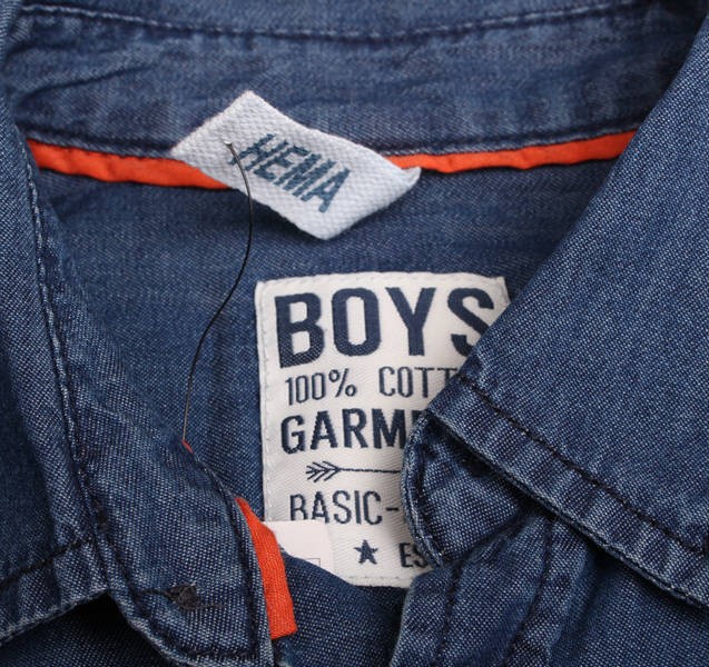 پیراهن جینز کاغذی پسرانه 110976 سایز 2 تا 14 سال مارک HEMA