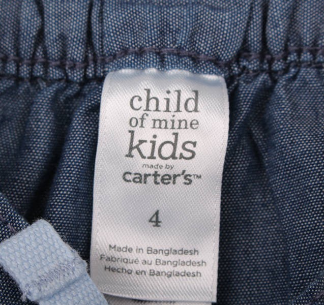 شورت جینز کاغذی دخترانه 13389 سایز 4 تا 8 سال مارک Carters