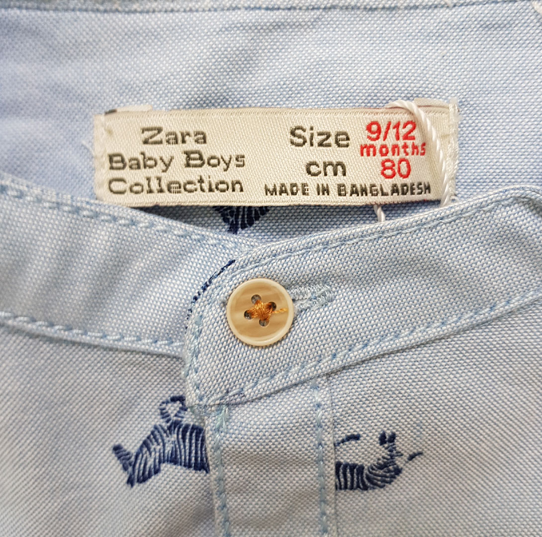 پیراهن پسرانه 22835 سایز 3 تا 24 ماه مارک ZARA