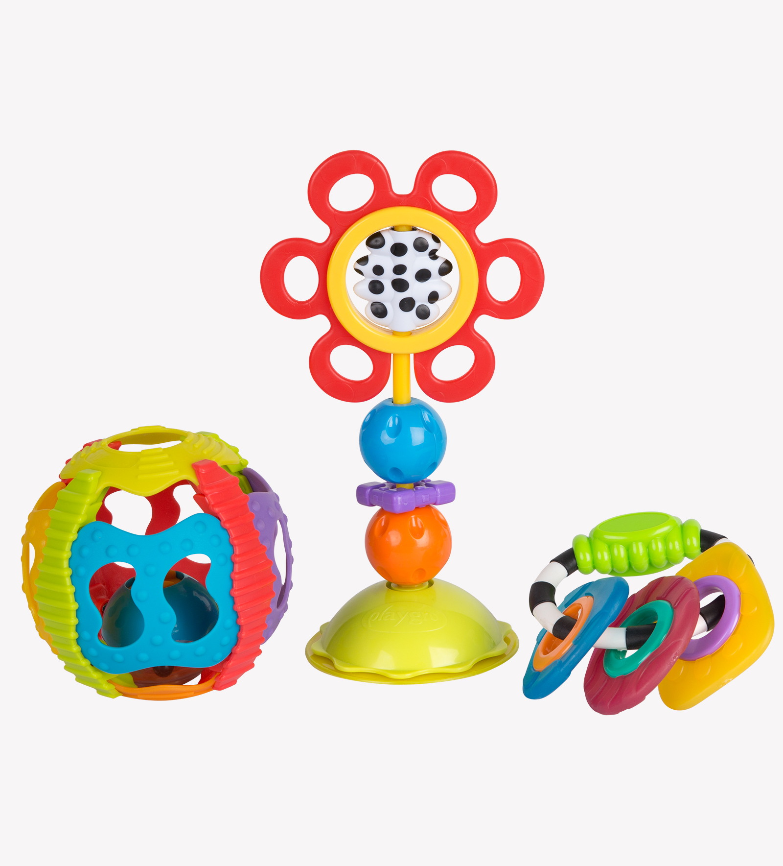 ست دندانگیر توپ و اسباب بازی چسبان صندلی غذا پلی گرو Playgro کد 6000548