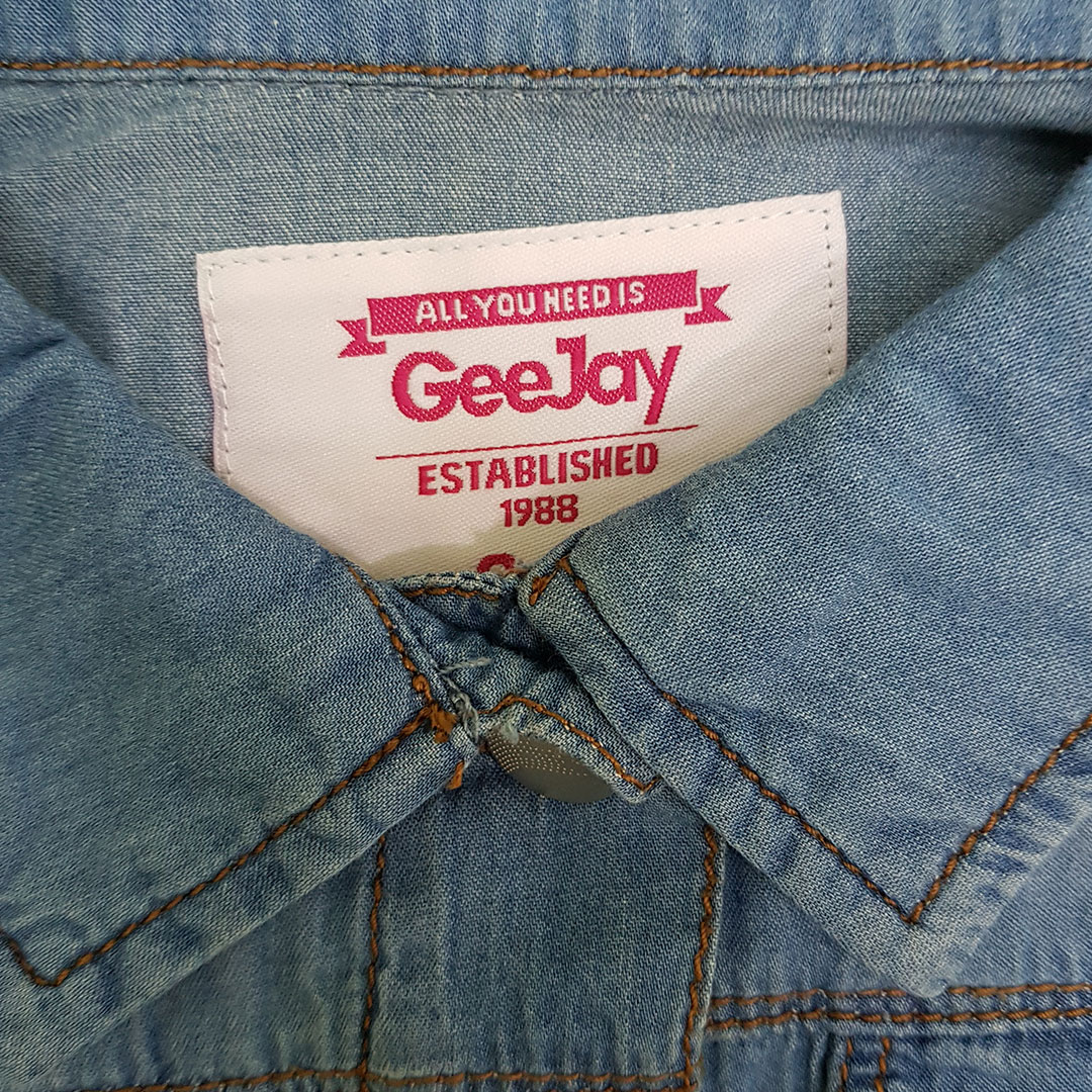 پیراهن جینز دخترانه 25302 سایز 4 تا 14 سال مارک GEEJAY