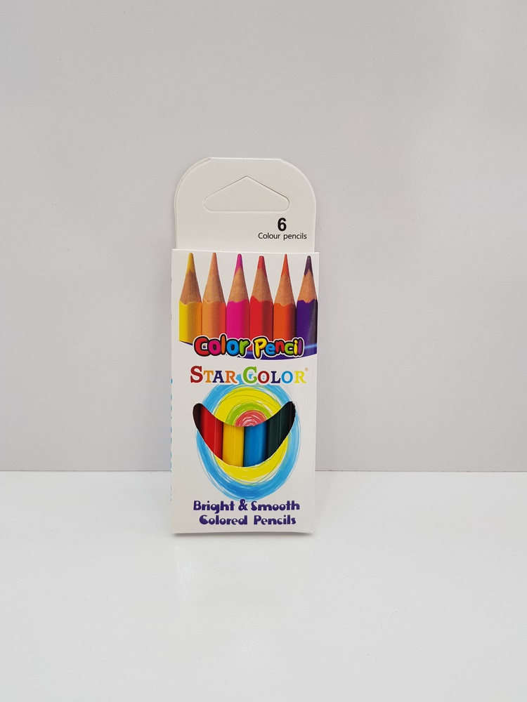 مداد رنگی کوتاه 6 عددی 404506