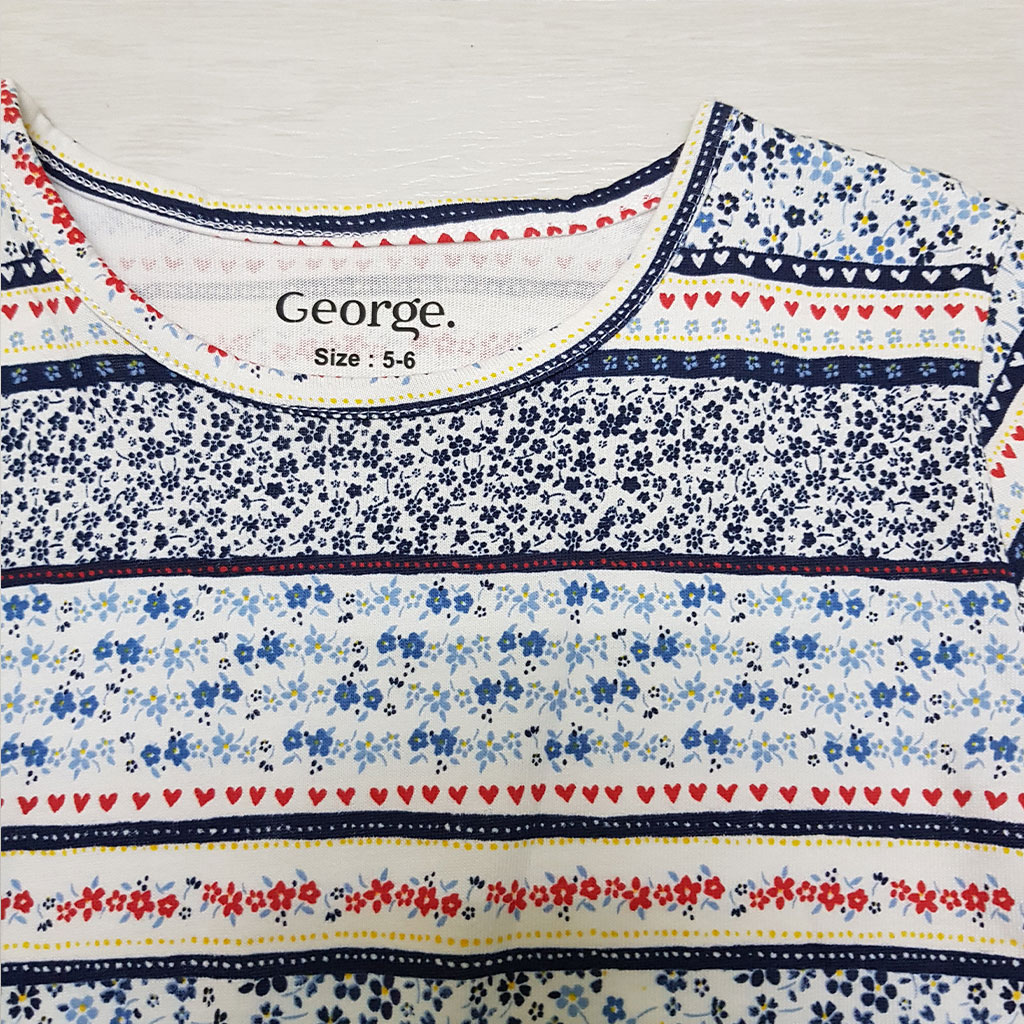 تی شرت دخترانه 27658 سایز 5 تا 8 سال مارک GEORGE