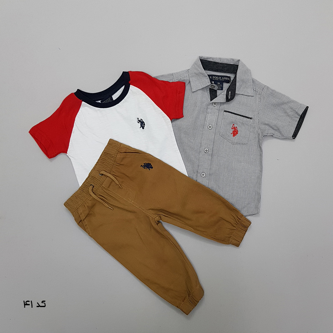 ست سه تکه پسرانه 27519 سایز 12 ماه تا 7 سال مارک US POLO ASSN