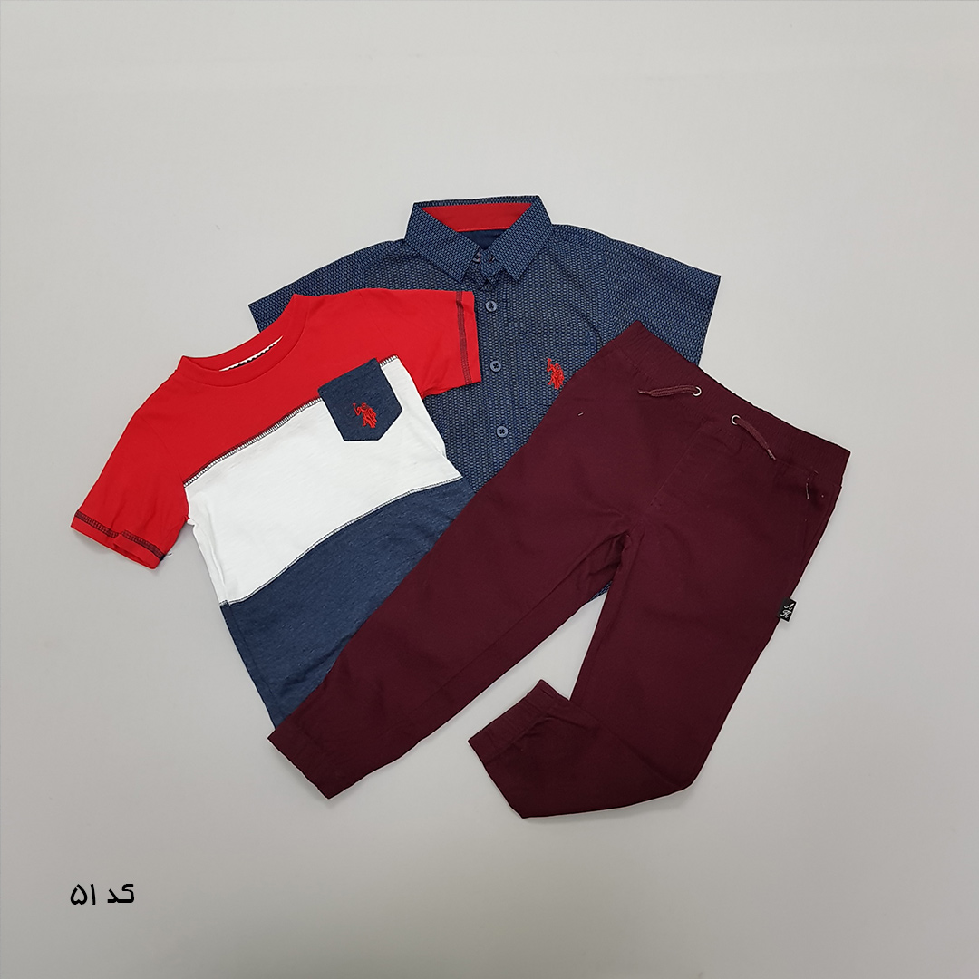 ست سه تکه پسرانه 27519 سایز 12 ماه تا 7 سال مارک US POLO ASSN