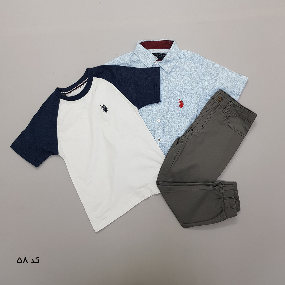 ست سه تکه پسرانه 27519 سایز 12 ماه تا 7 سال مارک US POLO ASSN