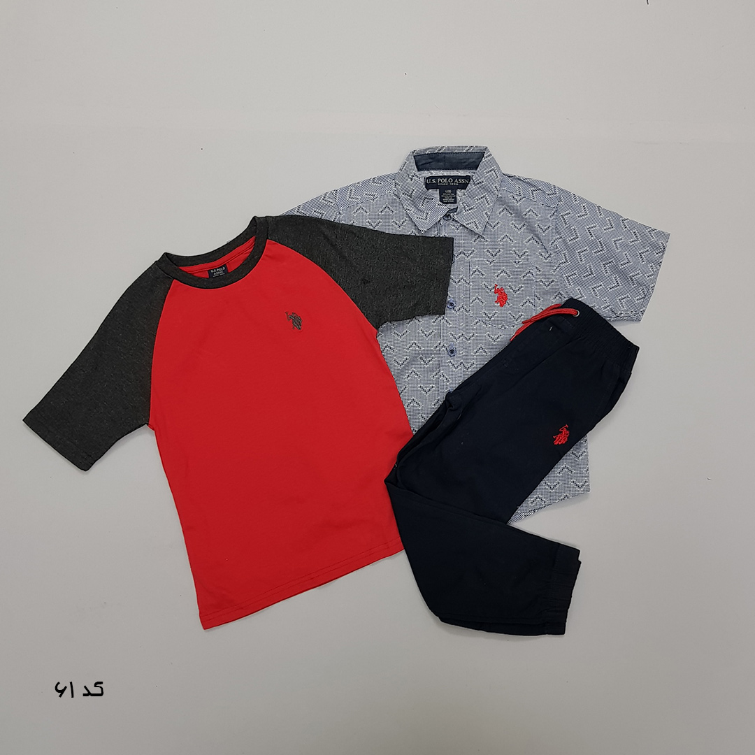 ست سه تکه پسرانه 27519 سایز 12 ماه تا 7 سال مارک US POLO ASSN