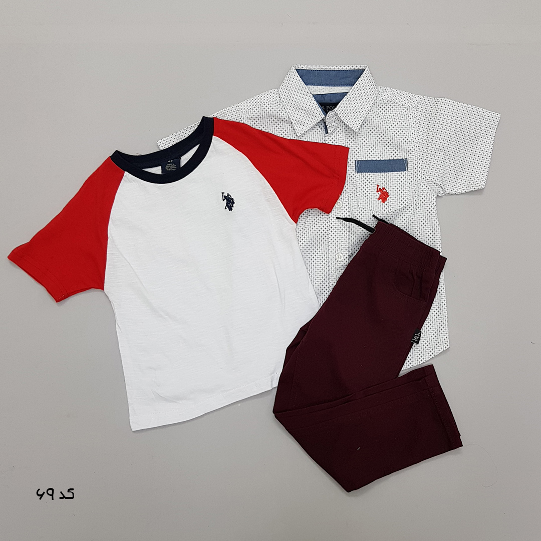 ست سه تکه پسرانه 27519 سایز 12 ماه تا 7 سال مارک US POLO ASSN