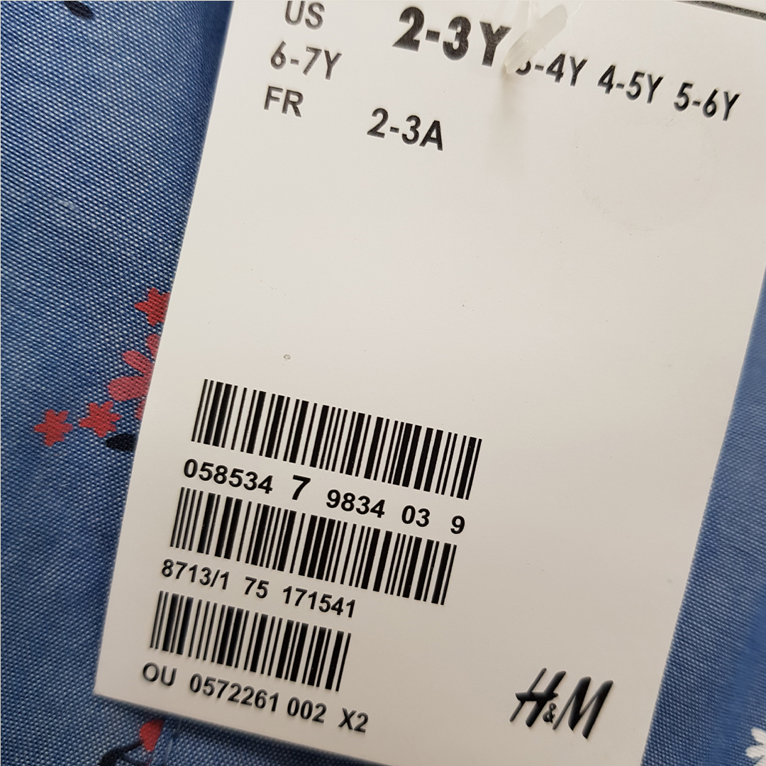 مانتو دخترانه 30618 سایز 2 تا 7 سال کد 2 مارک H&M