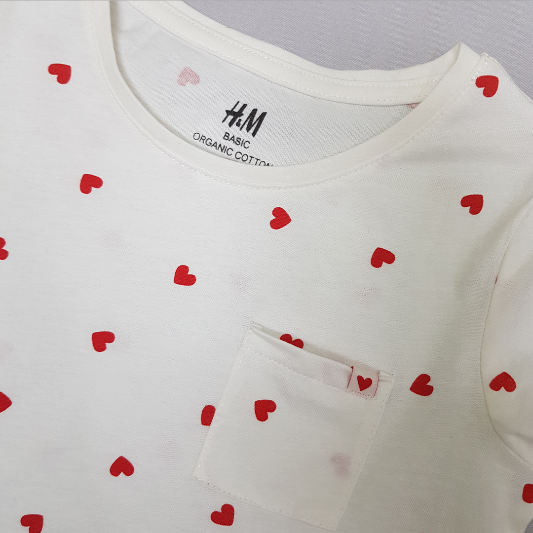 تی شرت دخترانه 31175 سایز 1.5 تا 8 سال مارک H&M
