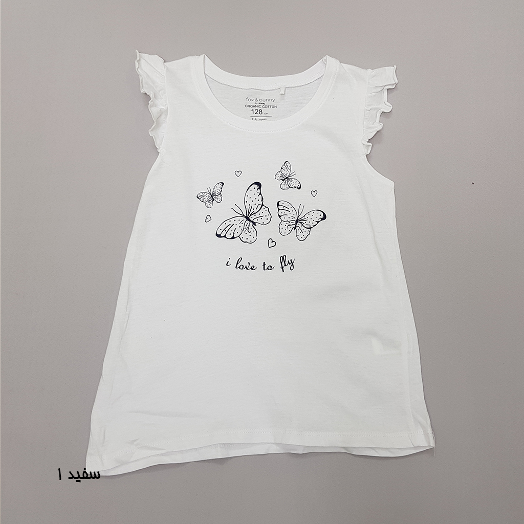 تی شرت دخترانه 32170 سایز 2 تا 10 سال مارک FOX&BUNNY