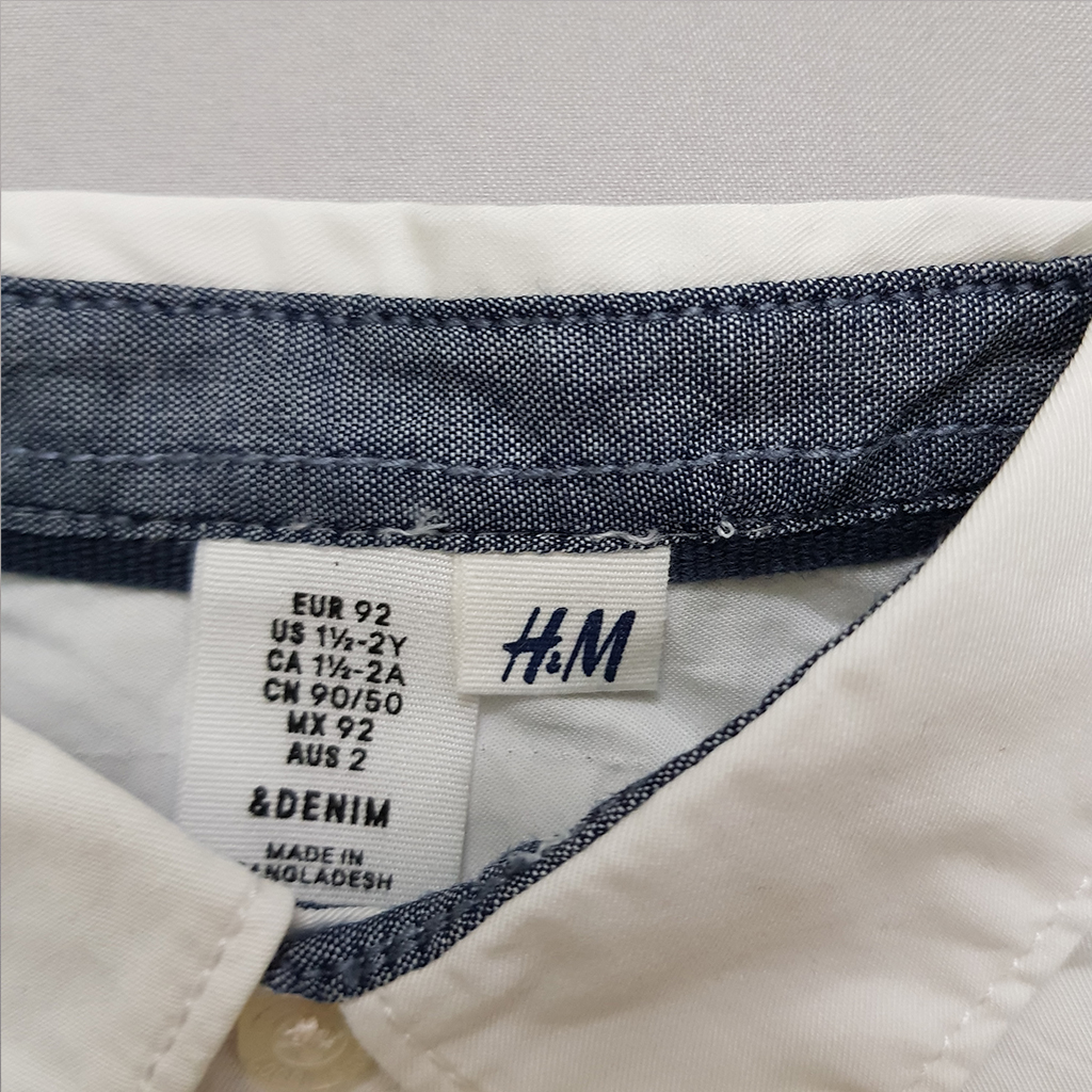 پیراهن پسرانه 32524 سایز 1.5 تا 14 سال مارک H&M   *