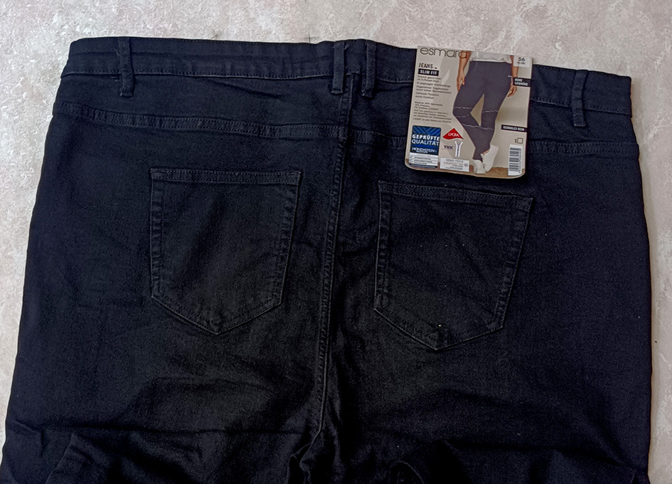 شلوار جین زنانه سایز بزرگ مشکی برند اسمارا کد 2204604