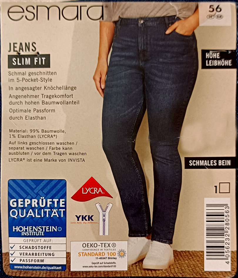 شلوار جین زنانه سایز بزرگ برند اسمارا کد 2204605