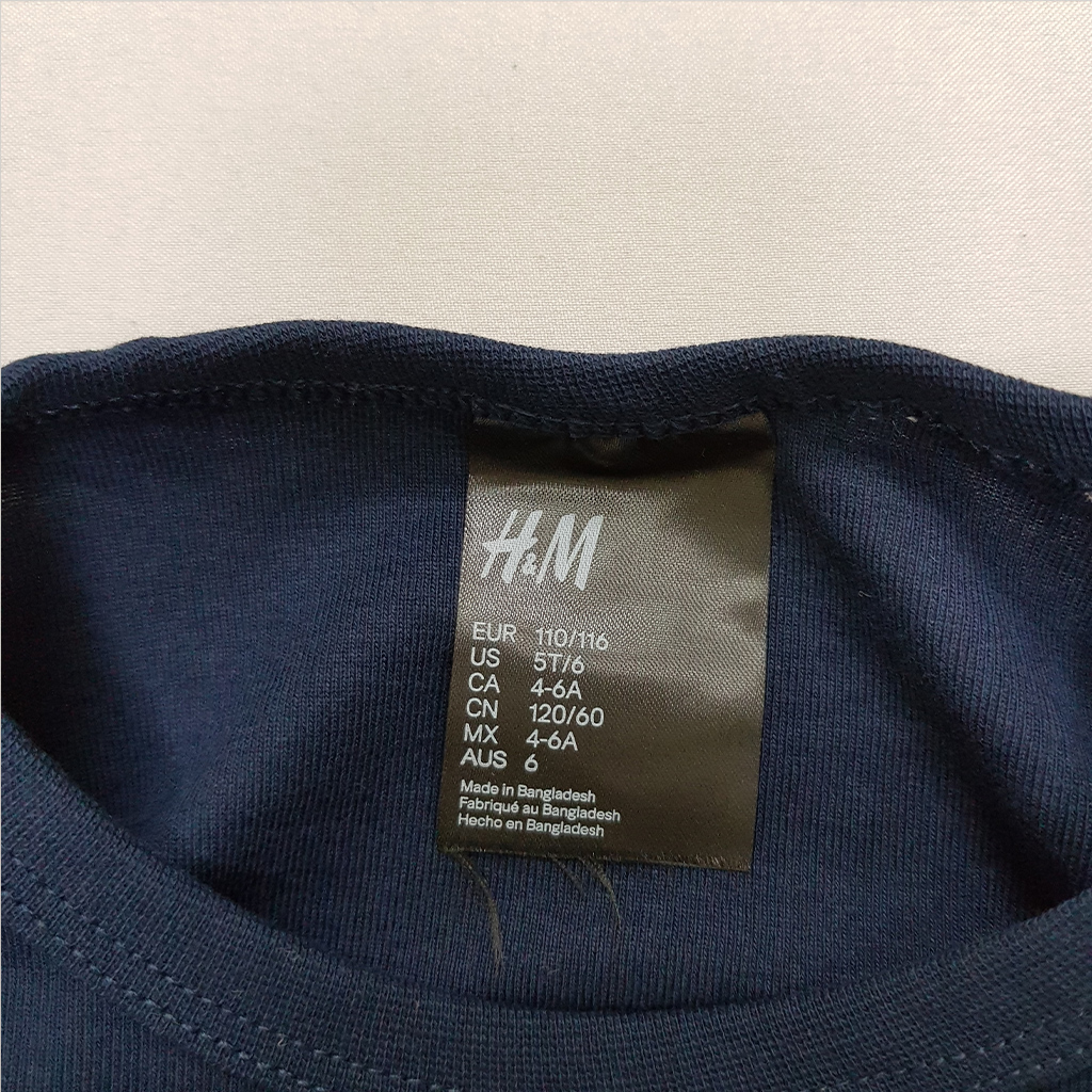 تی شرت بچگانه 35458 سایز 3 تا 10 سال کد 3 مارک H&M
