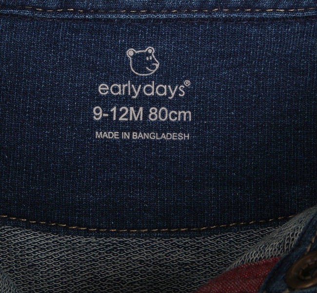 ژاکت جینز پسرانه 18219 سایز بدوتولد تا 12 ماه مارک EARLY DAYS
