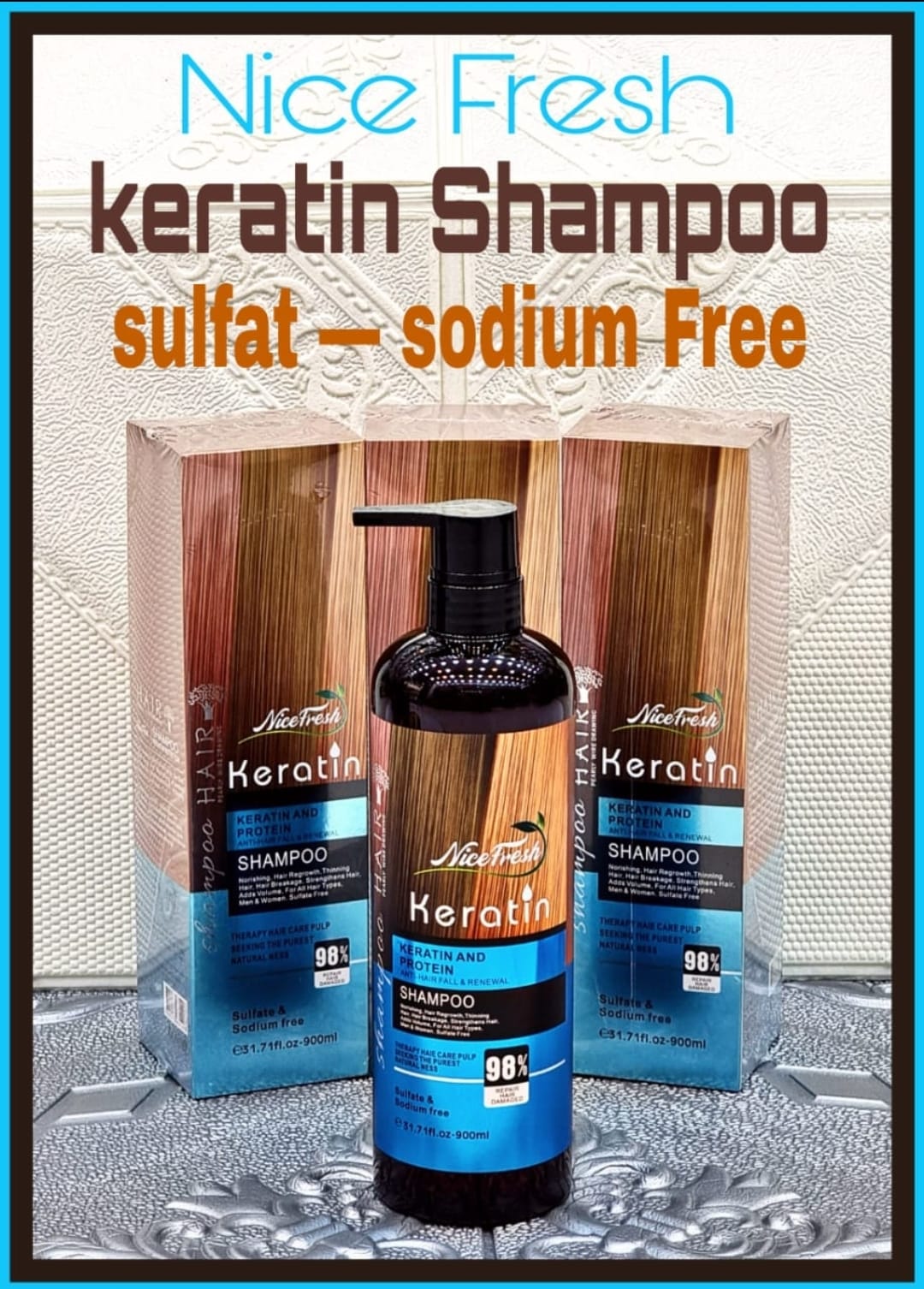 شامپو کراتین مدل 98 درصد Hair Shampoo Keratin برند نایس فرش کد75435