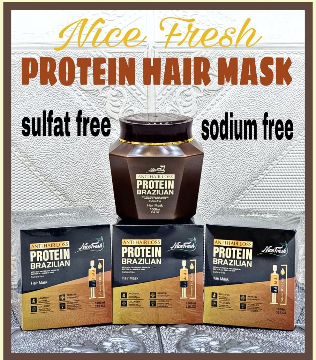 ماسک مو پروتئین بدون سولفات برند NICE FRESH کد 75437