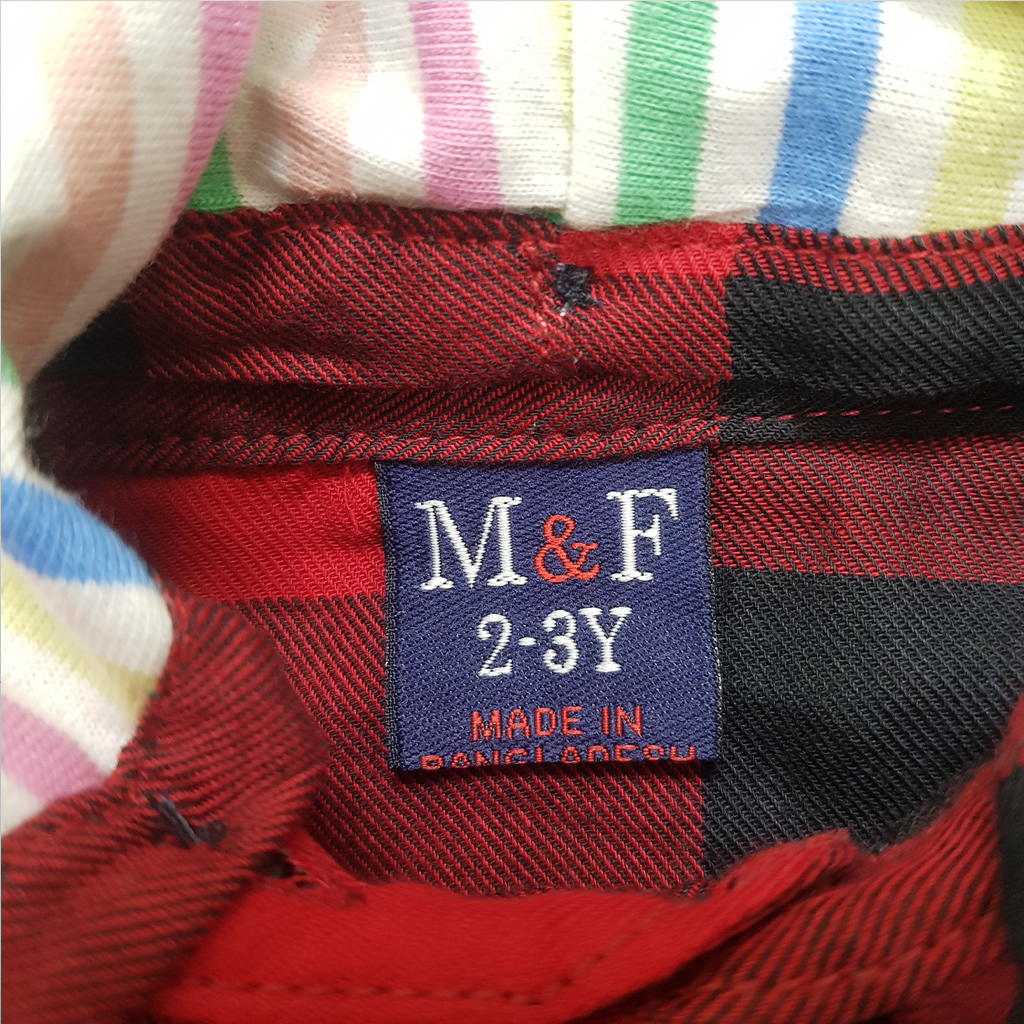 پیراهن کلاه دار پسرانه 38498 سایز 2 تا 8 سال مارک M&F