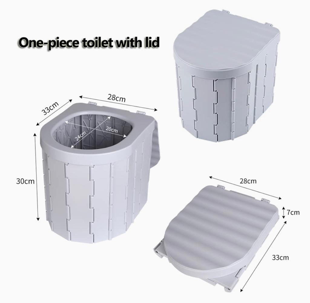 توالت تاشو قابل حمل، ارتقاء توالت کمپینگ، توالت کوچک ماشین، لگن قابل حمل برای بزرگسالان، توالت سطلی مسافرتی پوتی قابل حمل برای کمپینگ، پیاده روی، سفرها، سایت های ساختمانی(6134)