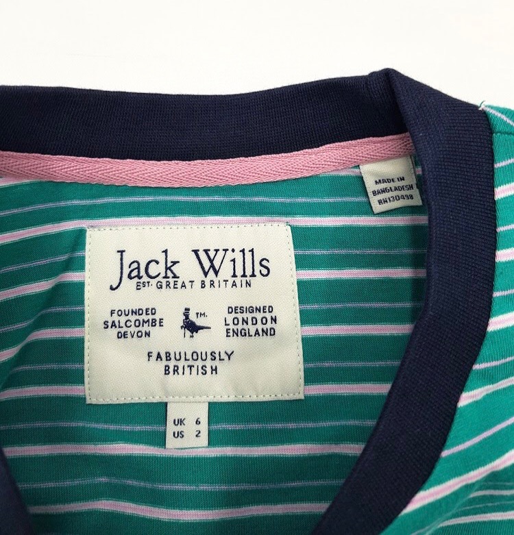 تی شرت زنانه سایز 6 تا 12 UK برند Jack Wills کد 10086459