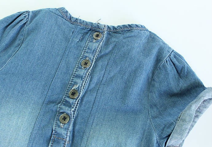 سارافون جینز دخترانه 100158 سایز 3 تا 24 ماه مارک F&F محصول بنگلادش