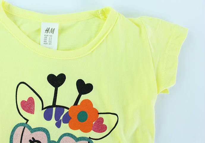 تی شرت دخترانه 100261 سایز 2 تا 5 سال مارک H&M محصول بنگلادش