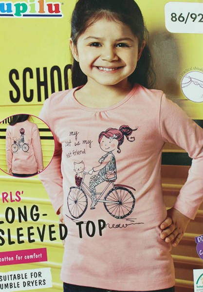تی شرت دخترانه 100368 سایز 1 تا 6 سال مارک lupilu