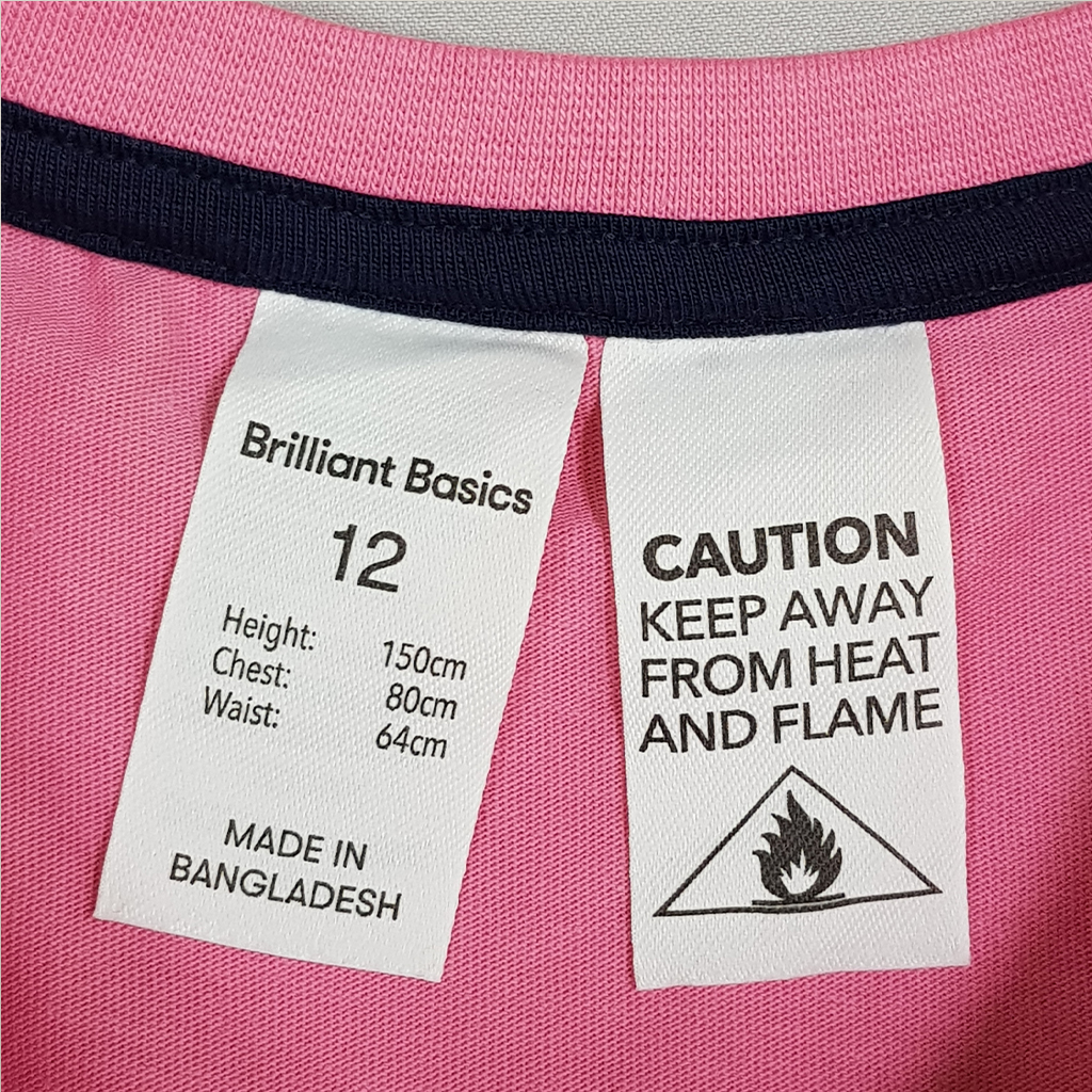 تی شرت دخترانه 24332 سایز 8 تا 14 سال مارک Brilliant Basics
