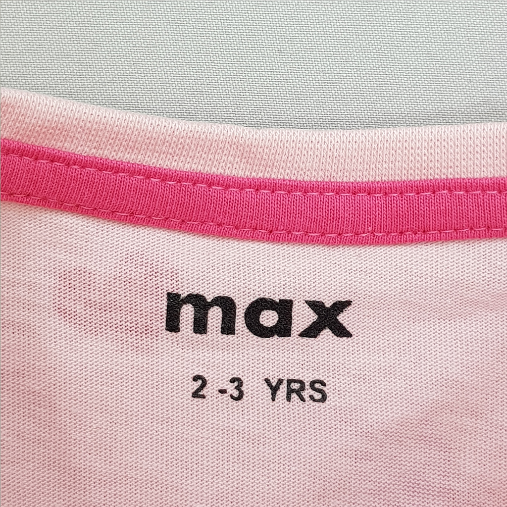 تی شرت دخترانه 23720 سایز 2 تا 8 سال مارک MAX