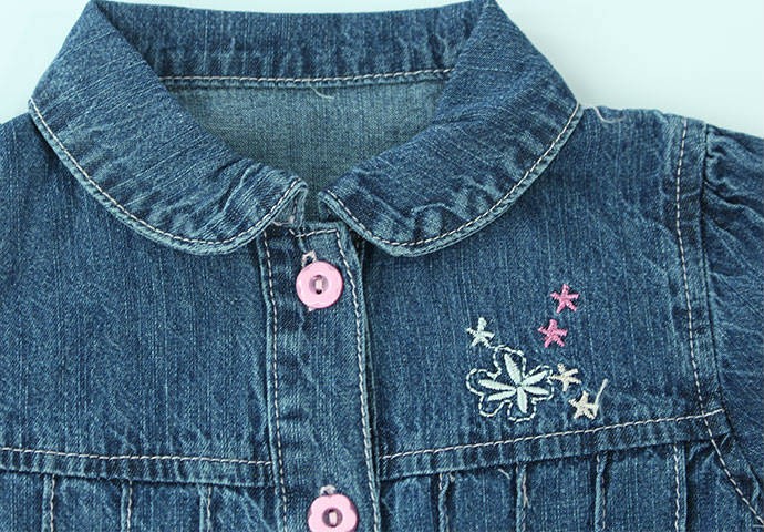 پیراهن جینز دخترانه 100505 سایز 6 ماه تا 3 سال مارک  baby pep