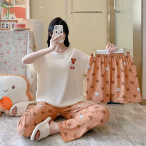 ست سه تیکه تی شرت شلوار شورتک کد 414985