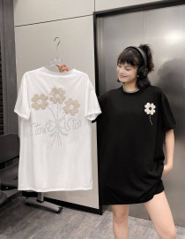 تیشرت نگین دوزی پشت و رو کار شده زنانه کد 417526