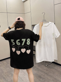 تیشرت نگین دوزی پشت و رو کار شده زنانه کد 417667