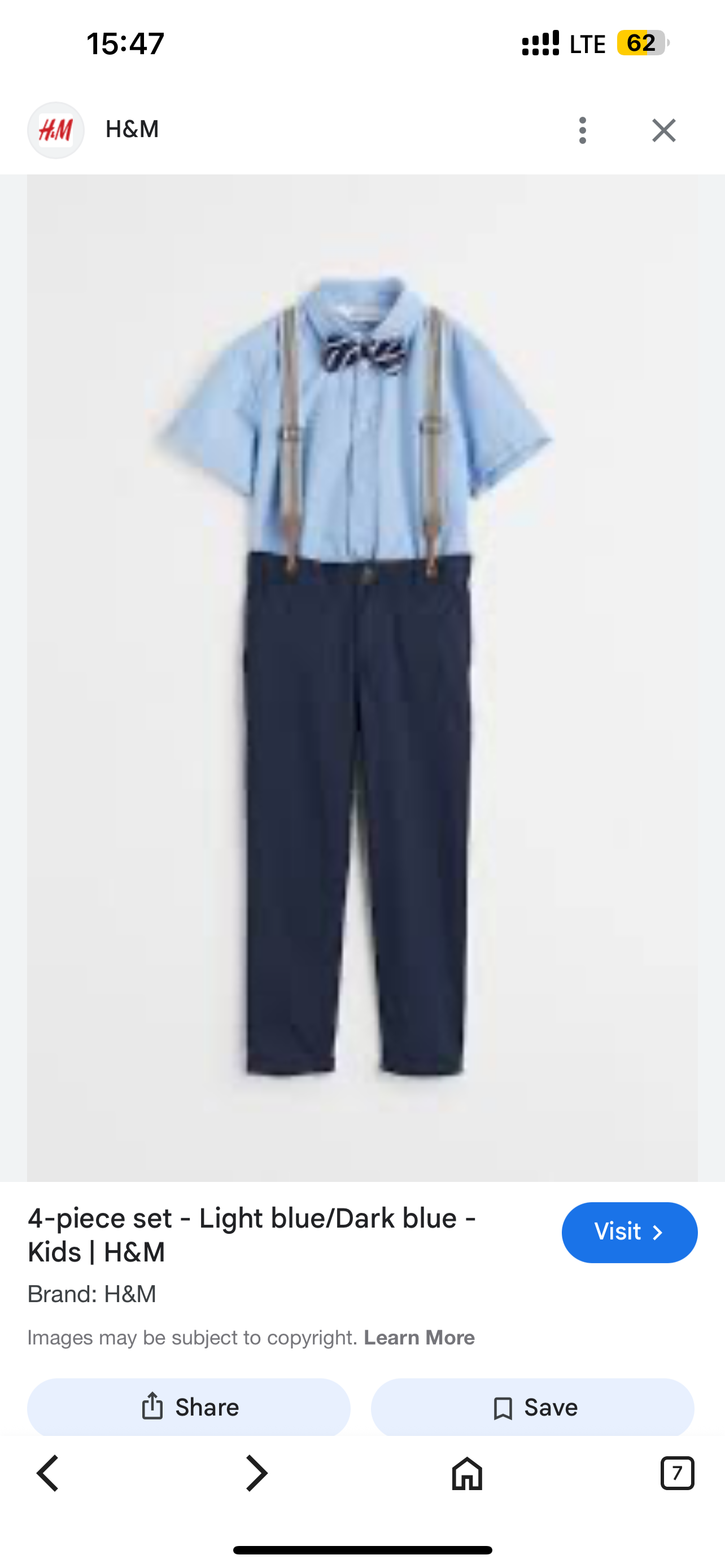 ست پیراهن و شلوار ساسبندار پسرانه 28439 سایز 1.5 تا 10 سال مارک H&M