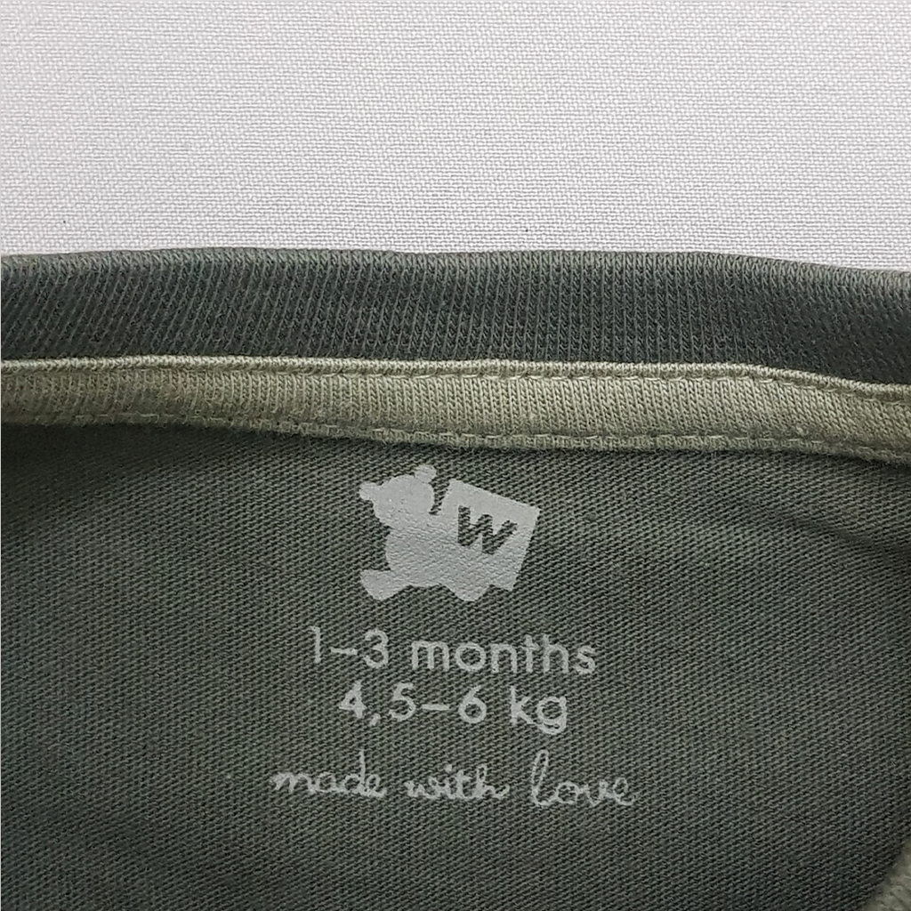 ست بلوز و پیشبندار پسرانه 28562 سایز 1 تا 24 ماه مارک Woolies