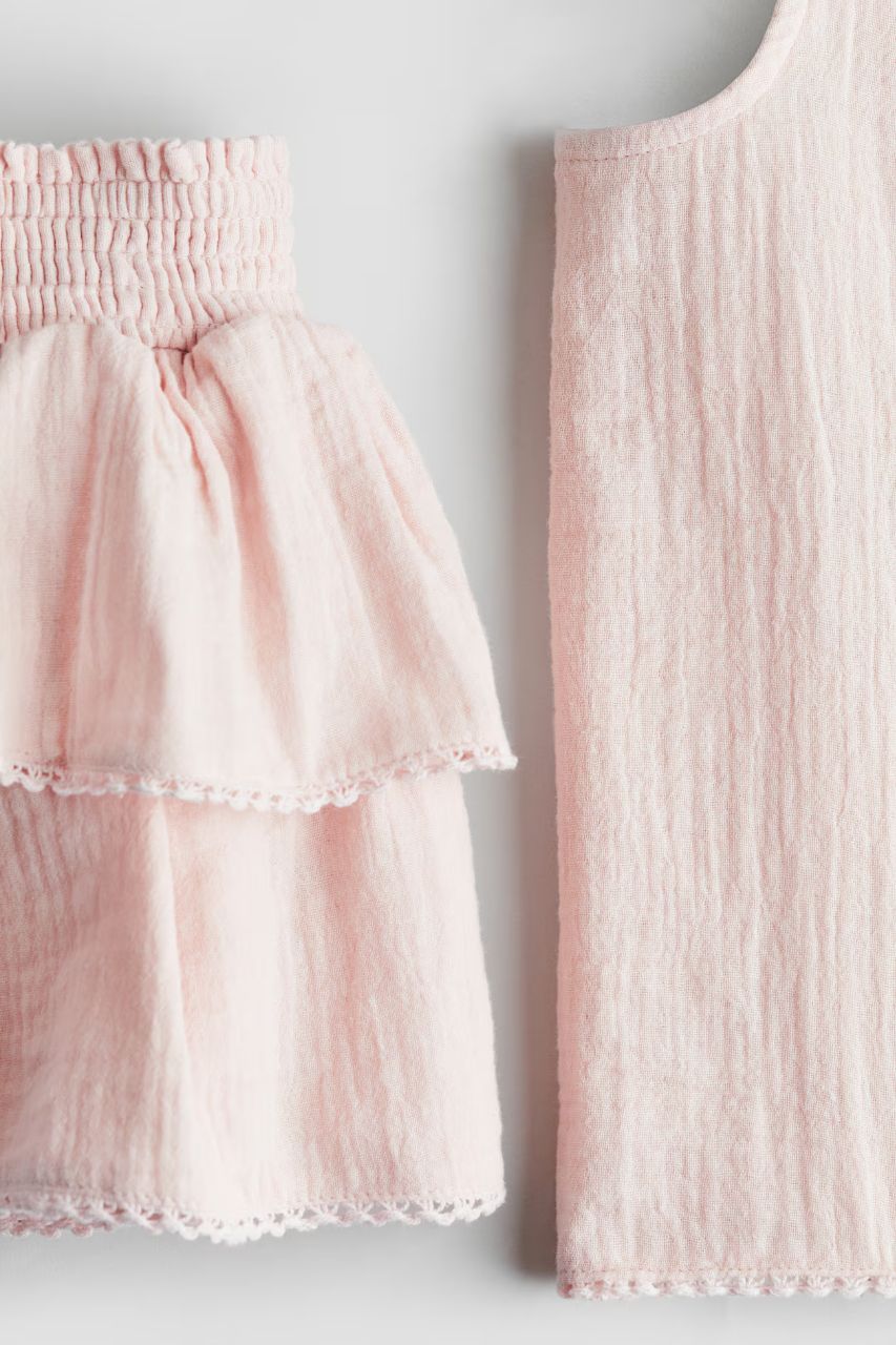 ست دخترانه 28653 سایز 1.5 تا 6 سال کد 3 مارک H&M