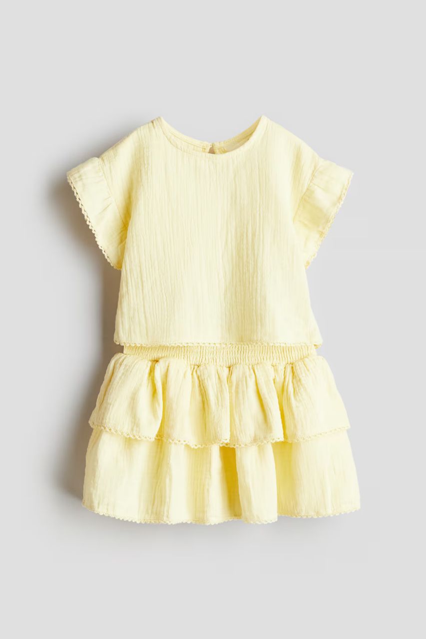 ست دخترانه 28653 سایز 1.5 تا 6 سال کد 3 مارک H&M