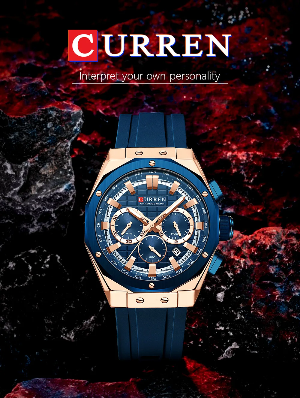 ساعت مچی مردانه برند CURREN 8464 کد 2278