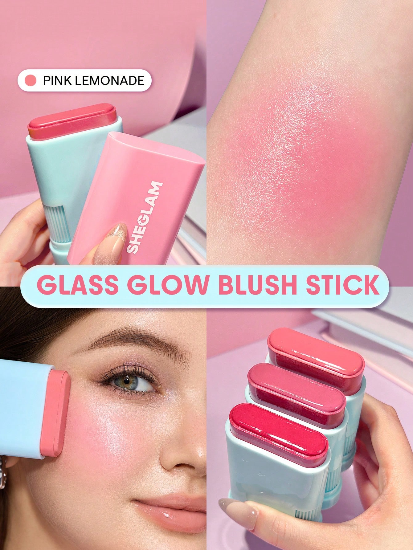 رژگونه استیکی شیگلم SHEGLAM Glass Glow Blush Stick کد 2715