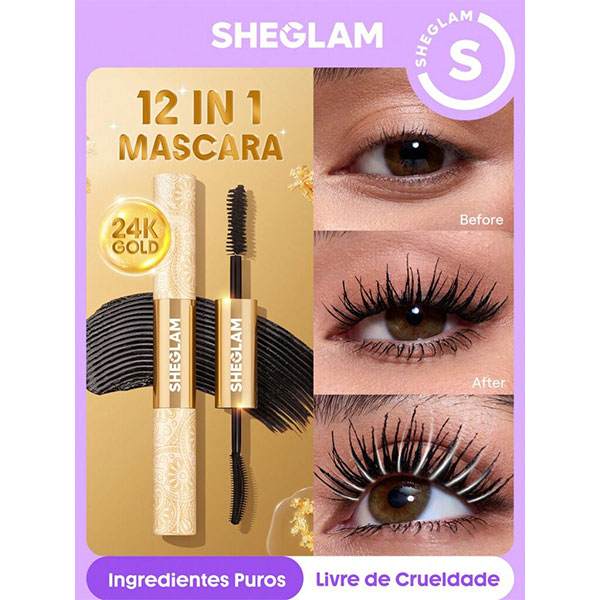 ریمل دو سر مولتی افکت شیگلم SHEGLAM All-In-One 24K Multi-Effect Mascara  کد 2716